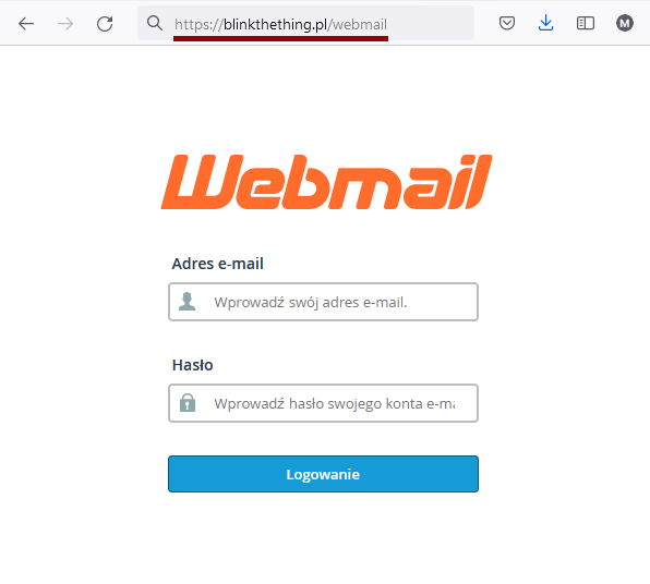 Kurs WordPress - tworzenie e-mail w domenie - logowanie do poczty przez webmail