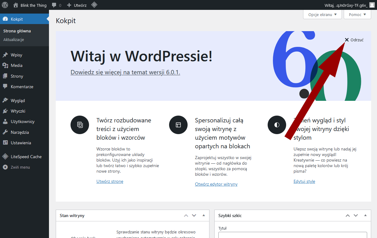 Jak najłatwiej zainstalować WordPressa? Instalacja za pomocą automatycznego instalatora - wnętrze panelu administracyjnego - kokpitu