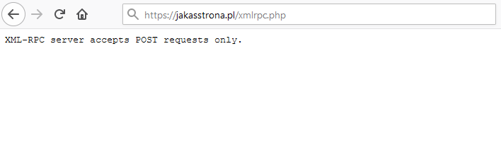 Zabezpieczanie WordPressa - blokowanie pliku xmlrpc.php (zablokowanie protokoÅ‚o XML-RPC) - XML-RPC wciÄ…Å¼ wÅ‚Ä…czony